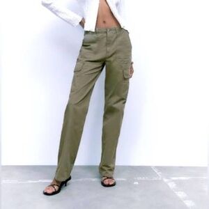 Zara Army Green Cargo Pants